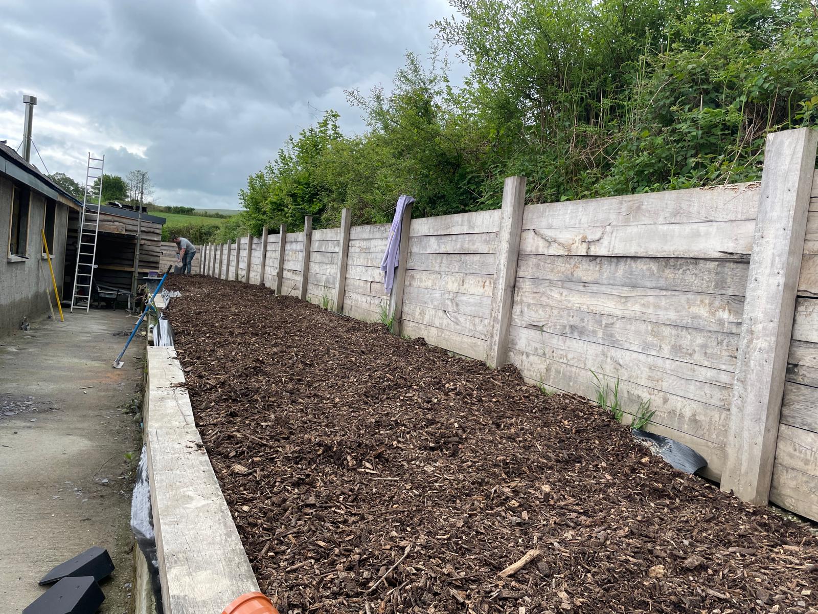 Bespoke Oak Retaining Wall and Terracing - Brecon Oak